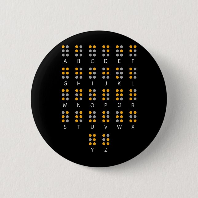 Badge Rond 5 Cm Alphabet braille Blind Art (Devant)