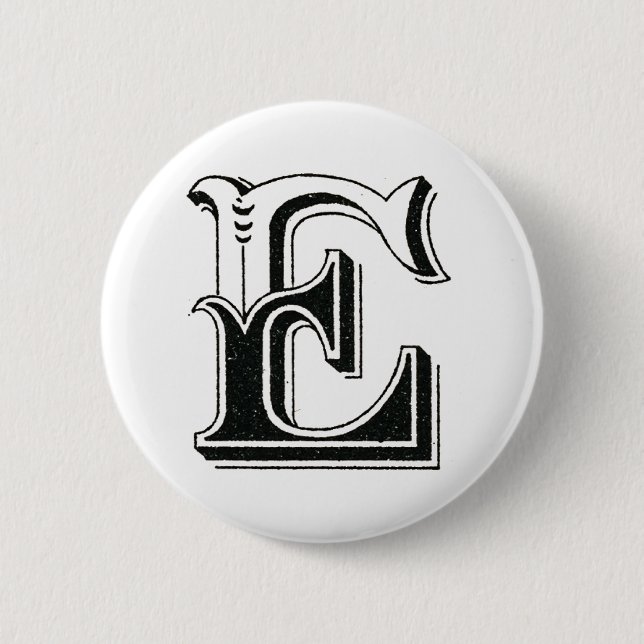 Badge Rond 5 Cm alphabet e, lettre e, monogramme e, lettres e (Devant)