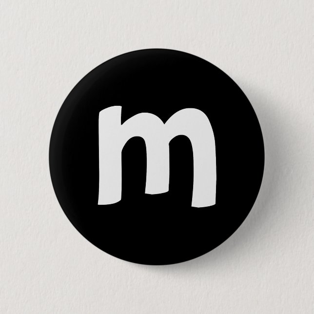 Badge Rond 5 Cm Alphabet minuscule m (Devant)