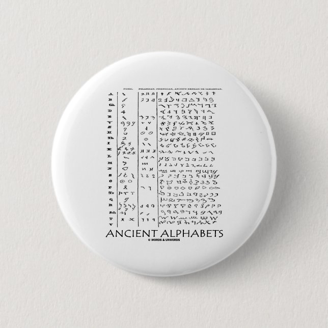 Badge Rond 5 Cm Alphabets antiques (Devant)