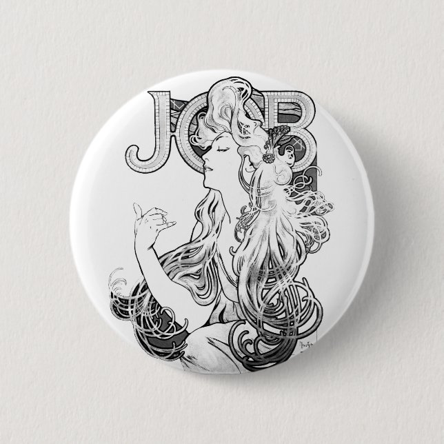 Badge Rond 5 Cm Alphonse Mucha JOB ISOGS (Devant)