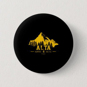 Badge Rond 5 Cm Alta Utah Usa Station de ski alpin Wasatch Mou