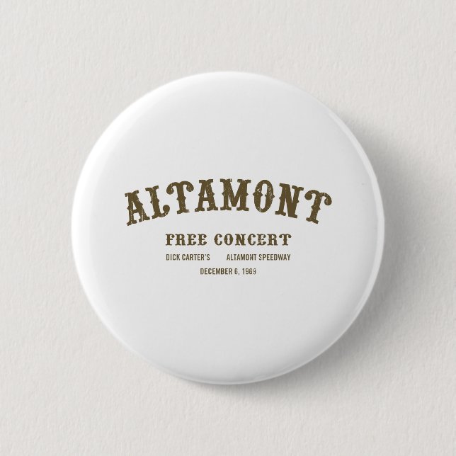 Badge Rond 5 Cm Altamont Free Concert (Devant)