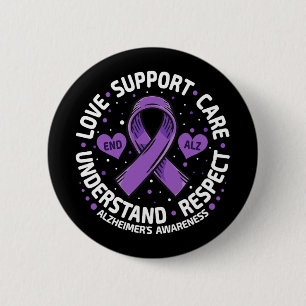 Badge Rond 5 Cm Alzheimer ' ; s Sensibilisation Fin Alz Love Su