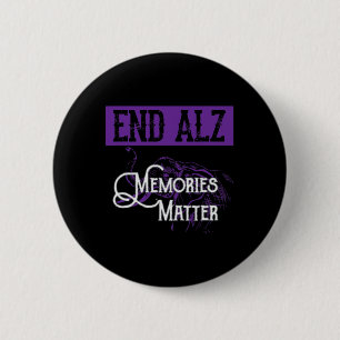 Badge Rond 5 Cm Alzheimer - Graphique de sensibilisation à la mala