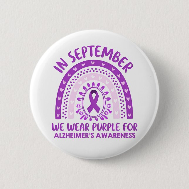Badge Rond 5 Cm Alzheimer's Disease Awareness Purple Ribbon (Devant)