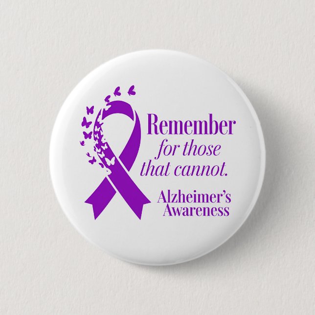 Badge Rond 5 Cm Alzheimer's Disease Awareness Purple Ribbon (Devant)