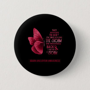 Badge Rond 5 Cm Am Le Papillon de sensibilisation à l'neurysme cér