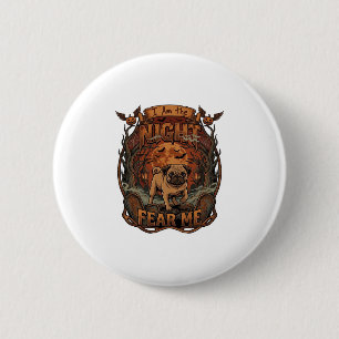 Badge Rond 5 Cm Am Night Fear Me Pug Halloween Moon_1