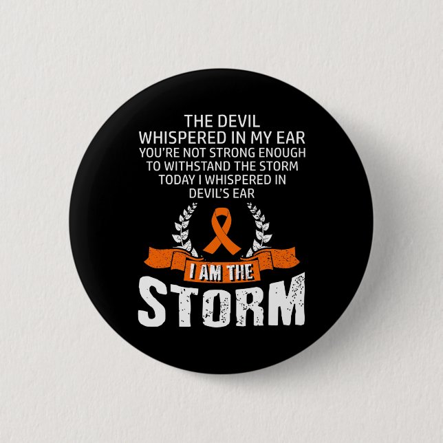 Badge Rond 5 Cm Am The Storm Leukemia Sensibilisation (Devant)