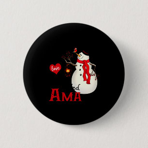 Badge Rond 5 Cm Ama Bonhomme de Neige Noël Bonne Famille Nouveau B