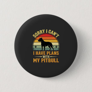 Badge Rond 5 Cm Amant de Chien de Crépuscule Vintage Plans Pitbull