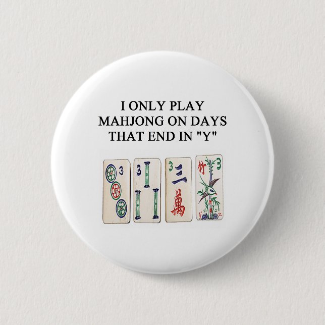 Badge Rond 5 Cm amant de mahjong (Devant)
