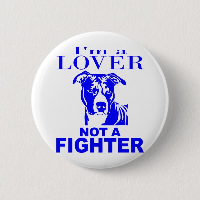 BADGE ROND 5 CM AMANT DE PITBULL PAS UN COMBATTANT (Devant)