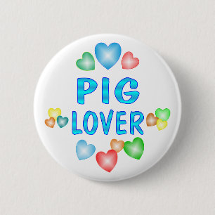 BADGE ROND 5 CM AMANT DE PORC