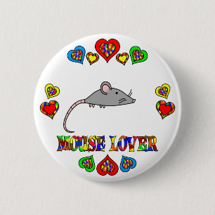 Badge Rond 5 Cm Amant de souris