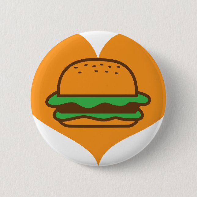 Badge Rond 5 Cm Amant d'hamburger (Devant)