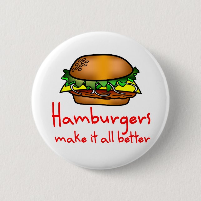 Badge Rond 5 Cm Amant d'hamburger (Devant)