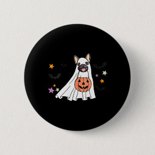 Badge Rond 5 Cm Amantes de chiens Bouledogue français noir fantôme