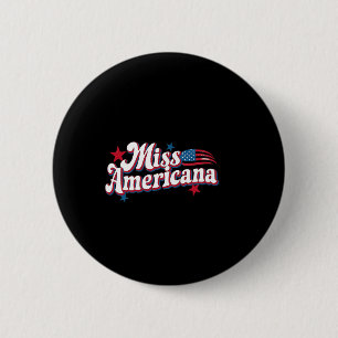 Badge Rond 5 Cm Amare Box America 4 juillet Miss Americana Retro