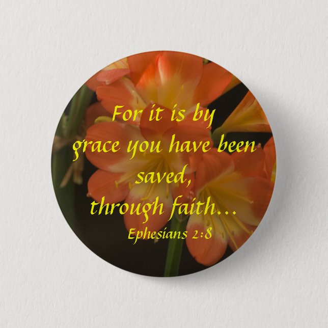 Badge Rond 5 Cm Amaryllis orange (Devant)