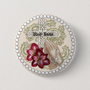 Badge Rond 5 Cm Amaryllis Rosary