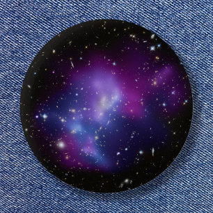Badge Rond 5 Cm Amas de galaxies MACS J0717 Photo céleste pourpre