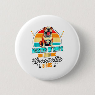 Badge Rond 5 Cm Amateur de Bouledogue Drôle de Bouledogue Rétro