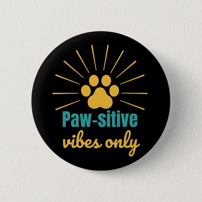 Badge Rond 5 Cm Amateur de chat à vibrations positives (Devant)