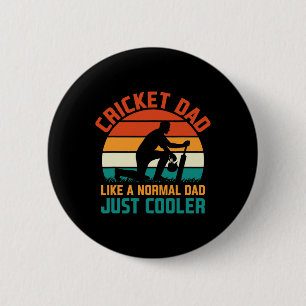 Badge Rond 5 Cm Amateur de cricket sportif indien joueur de cricke