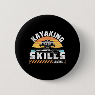 Badge Rond 5 Cm Amateur de kayak en bateau - Compétences en kayak