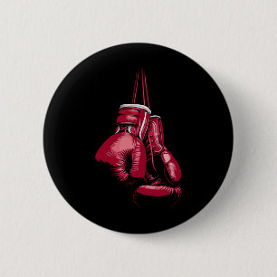 Badge Rond 5 Cm Amateur de kickboxing boxeur gant de boxe vintage