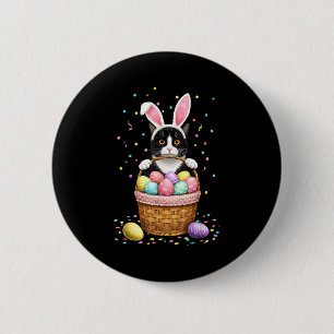 Badge Rond 5 Cm Amateur de lapin de Pâques aux oreilles de chat me