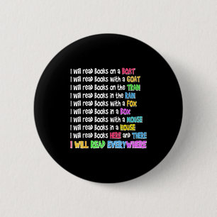 Badge Rond 5 Cm Amateur de lecture drôle lira livre partout