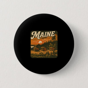 Badge Rond 5 Cm Amateur de nature en camping extérieur dans une ca