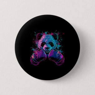 Badge Rond 5 Cm Amateur de Panda Boxe Gants de Boxe Kickboxing Drô