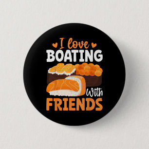 Badge Rond 5 Cm Amateur de Sushi Japonais en Bateau - J'adore Navi