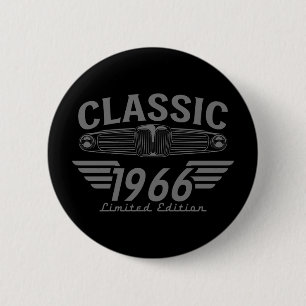 Badge Rond 5 Cm Amateur de Voitures Anciennes 1966 Fabriqué en 196