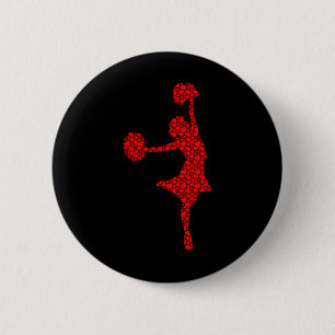 Badge Rond 5 Cm Amateurs Cheerleader Valentine Coeurs Aimer Cheerl