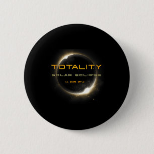 Badge Rond 5 Cm Amateurs d'astronomie Éclipse solaire totale 2024