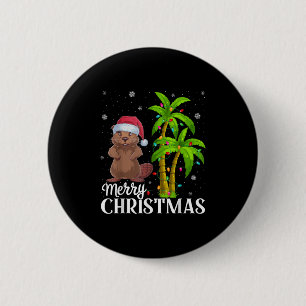 Badge Rond 5 Cm Amateurs de castor Hommes Femmes Arbre de Noël Lum