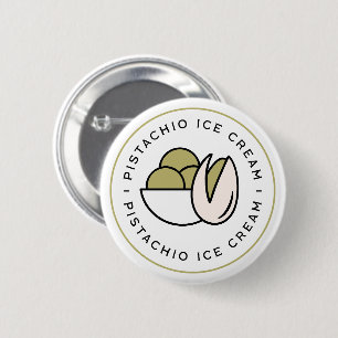 Badge Rond 5 Cm Amateurs de glace à la pistache esthétique