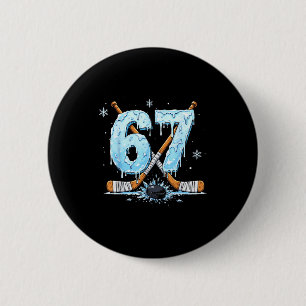 Badge Rond 5 Cm Amateurs de hockey drôles Drip 6-7 Numéro Six Sept