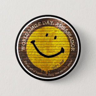 Badge Rond 5 Cm Ambassadeur 2016 bouton de Day® de sourire du