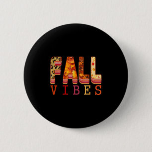 Badge Rond 5 Cm Ambiance d'automne Feuilles Météo de pull Cozy