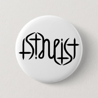 Badge Rond 5 Cm Ambigram athée - original