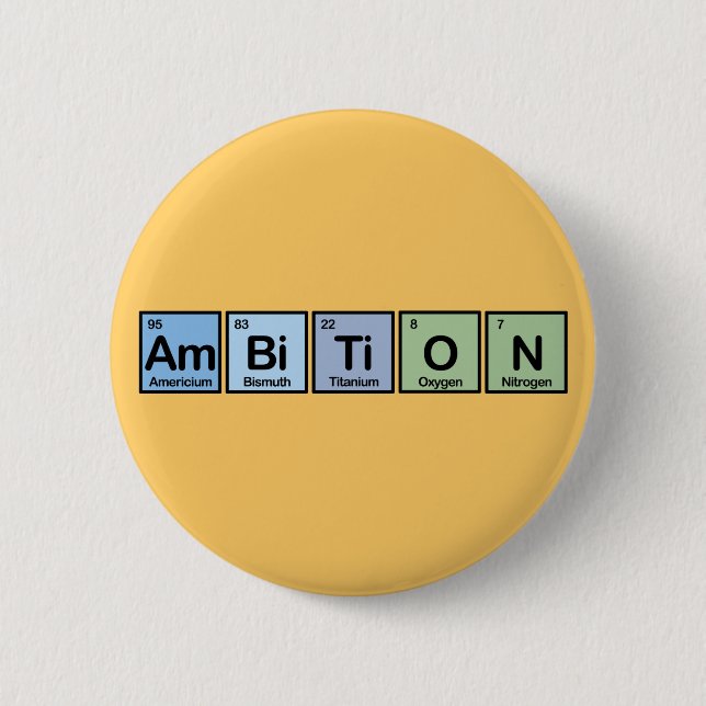 Badge Rond 5 Cm Ambition faite d'éléments (Devant)