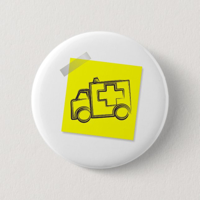 Badge Rond 5 Cm Ambulance (Devant)