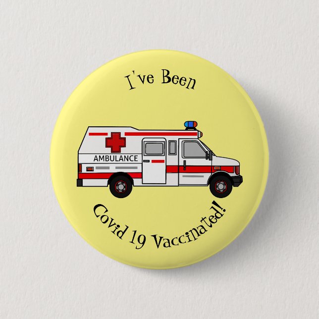 Badge Rond 5 Cm Ambulance cartoon illustration (Devant)