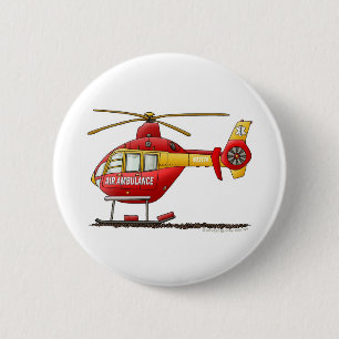 Badge Rond 5 Cm Ambulance Médicale d'hélicoptère de délivrance